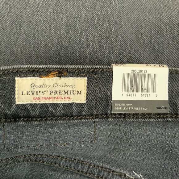 Levi's Premium 501 Skinny High Rise Button Fly Jeans Gray Wash 31 - Picture 4 of 13
